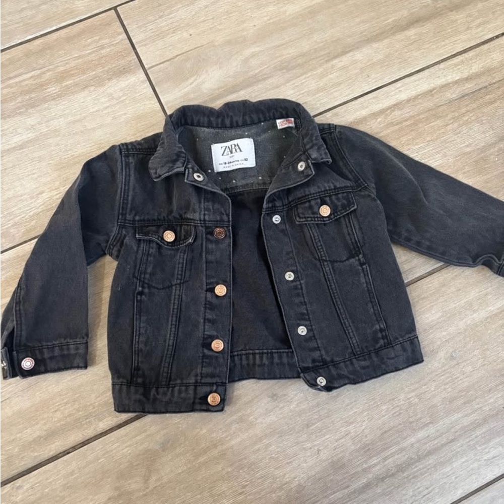 Zara toddler girl Black Denim Jacket